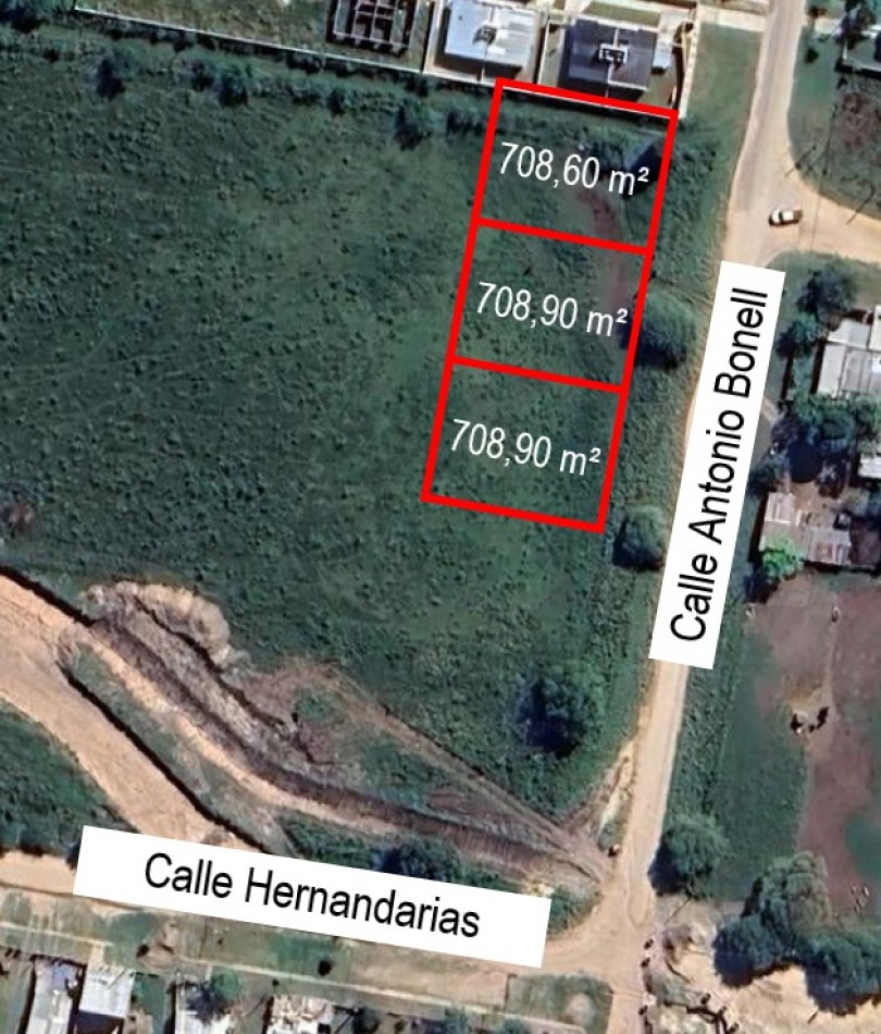 LOTES A LA VENTA EN CALLE BONELL (ZONA CERCANA AL PARQUE INDUSTRIAL)